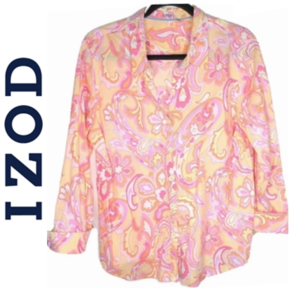IZOD BUTTON UP BLOUSE